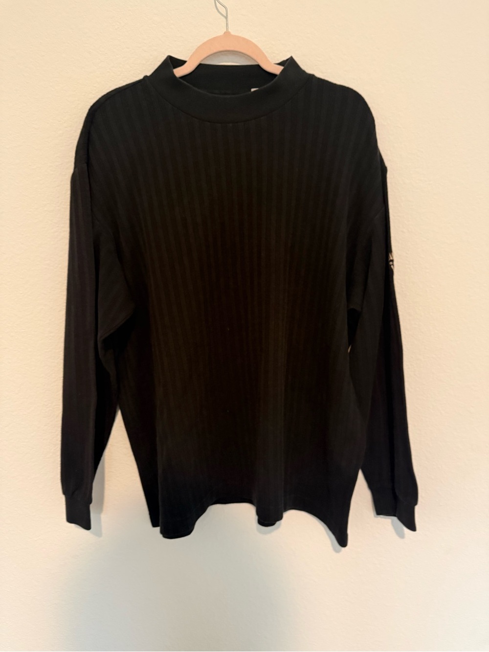 Callaway Golf Black Ribbed Long Sleeve Crewneck Top